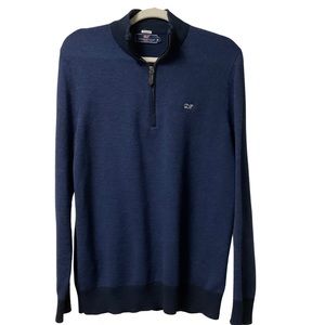 Vineyard Vines Mens Hamilton Sweater 1/2 Zip M Blue Pullover